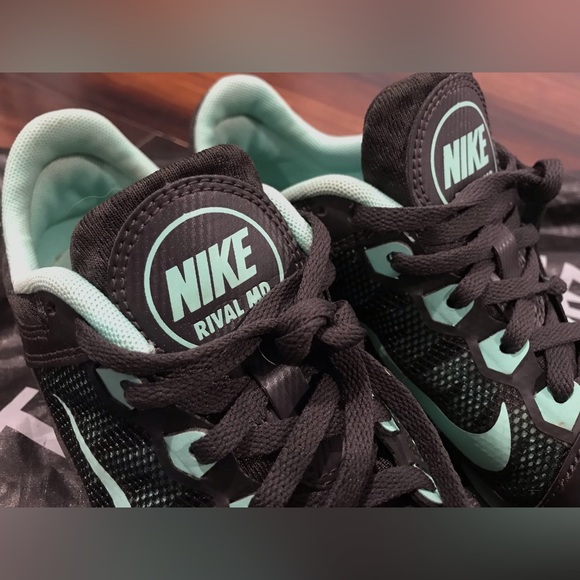 Nike Rival MD Dark Charcoal & Sea Foam Track Spikes w/ Tool + Extra Spikes - 9 - Picture 9 of 13